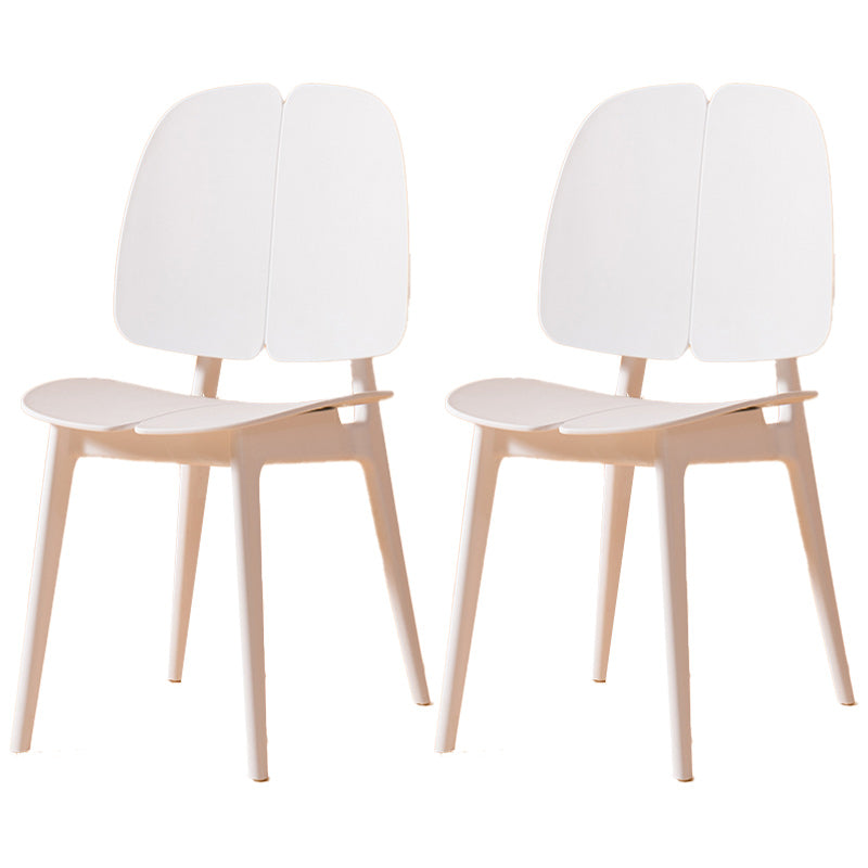 Scandinavian Armless Open Back Dining Side Chairs Plastic Dining Chair