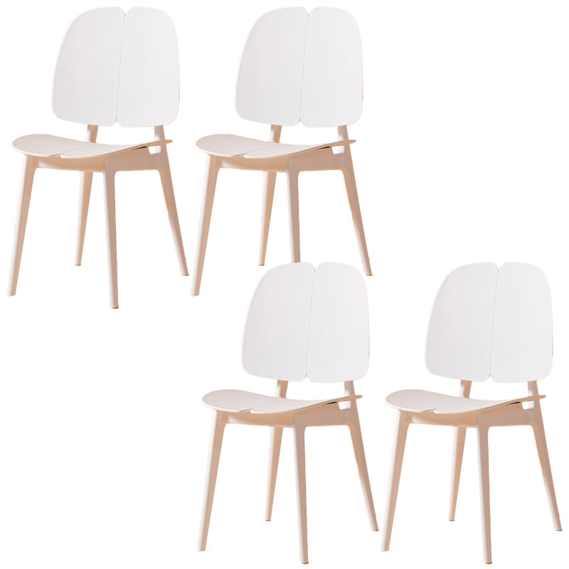 Scandinavian Armless Open Back Dining Side Chairs Plastic Dining Chair