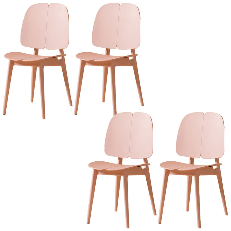 Scandinavian Armless Open Back Dining Side Chairs Plastic Dining Chair