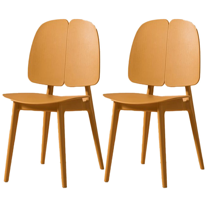 Scandinavian Armless Open Back Dining Side Chairs Plastic Dining Chair