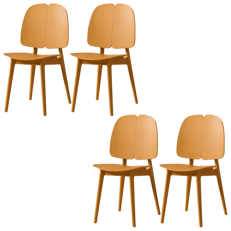 Scandinavian Armless Open Back Dining Side Chairs Plastic Dining Chair