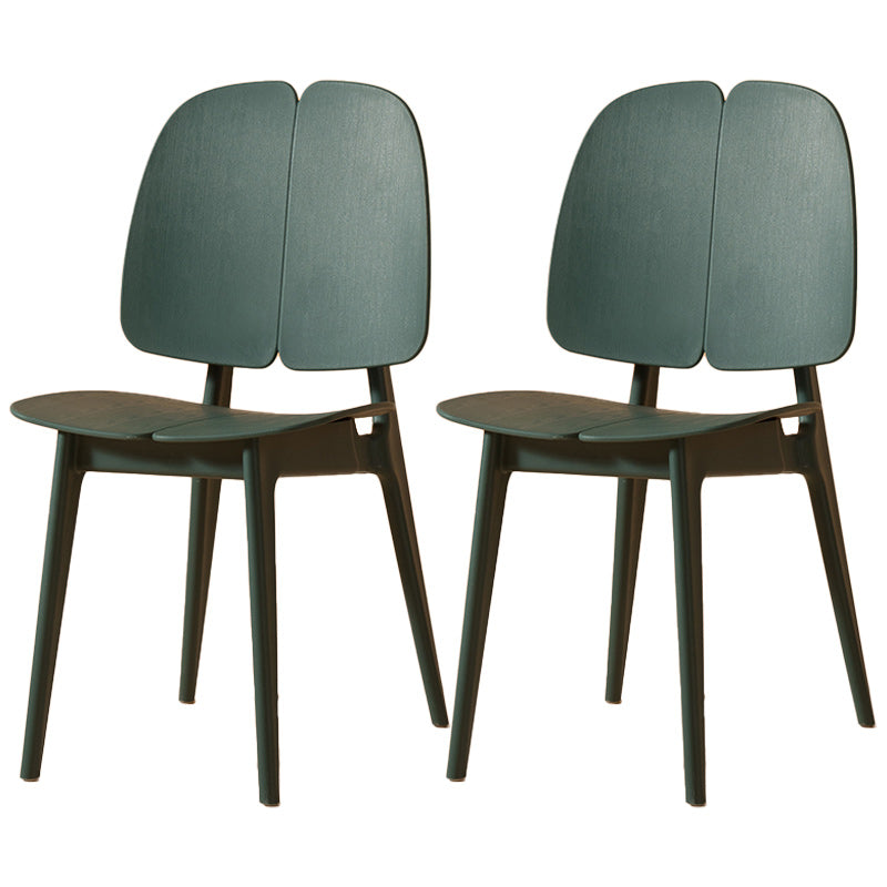 Scandinavian Armless Open Back Dining Side Chairs Plastic Dining Chair