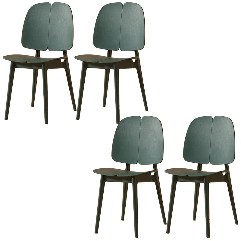 Scandinavian Armless Open Back Dining Side Chairs Plastic Dining Chair