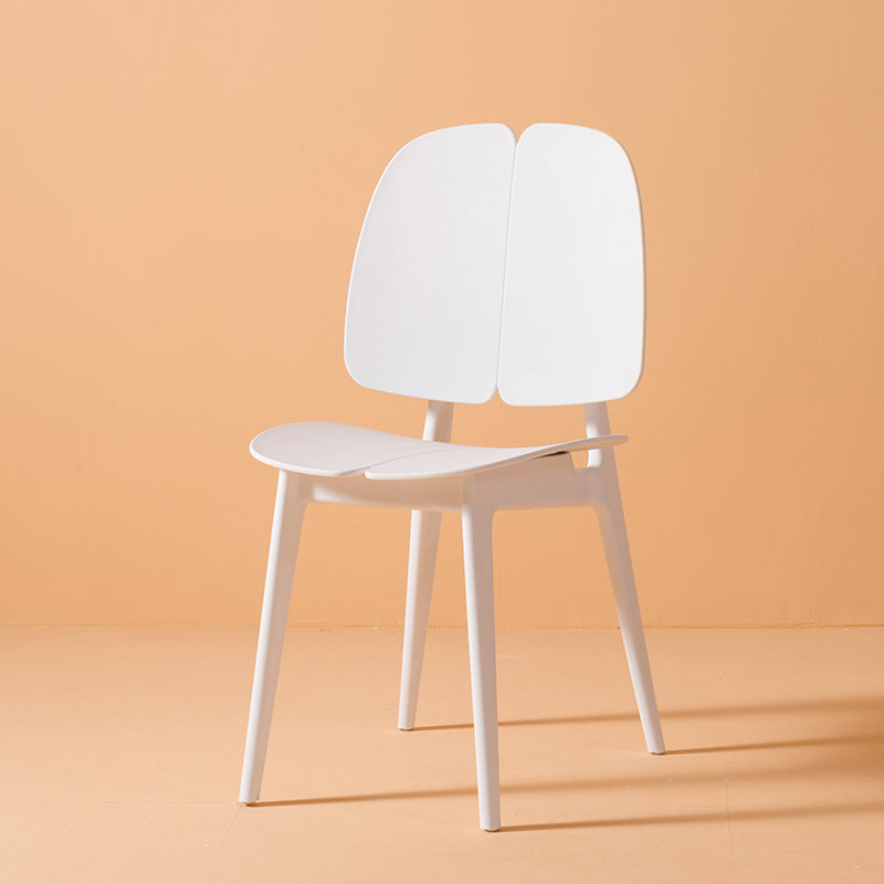 Scandinavian Armless Open Back Dining Side Chairs Plastic Dining Chair