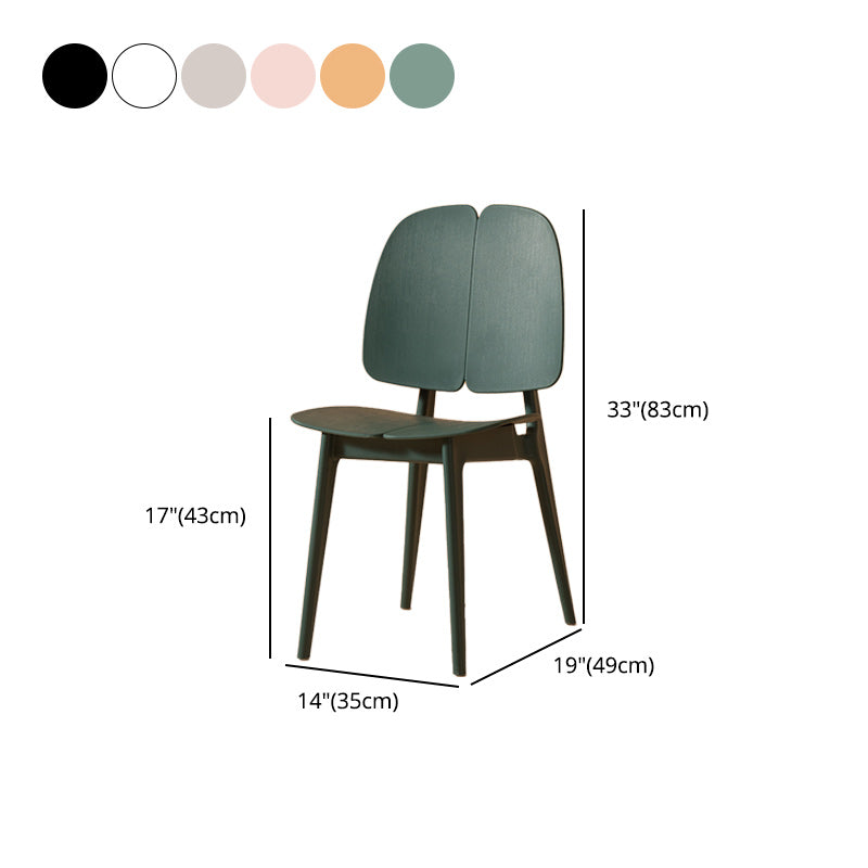 Scandinavian Armless Open Back Dining Side Chairs Plastic Dining Chair