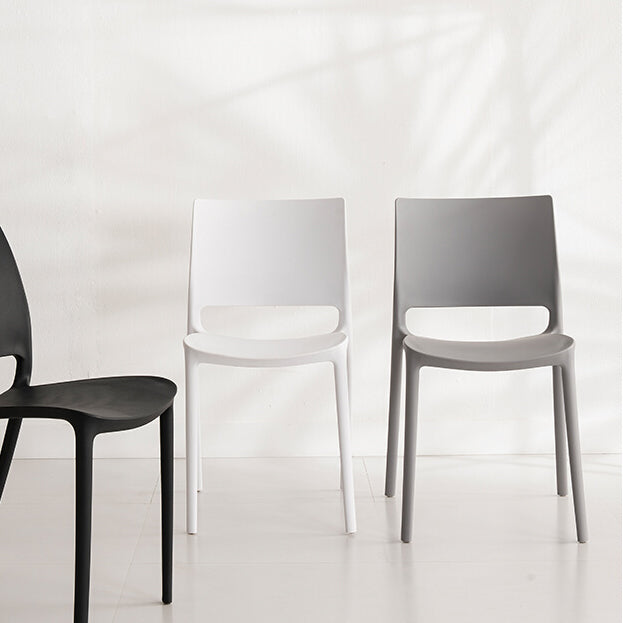 Nordic Chair Dining Armless Chair for Kitchen with Plastic Legs