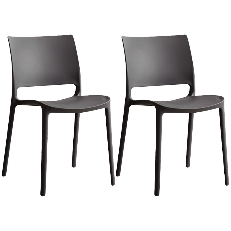 Nordic Chair Dining Armless Chair for Kitchen with Plastic Legs