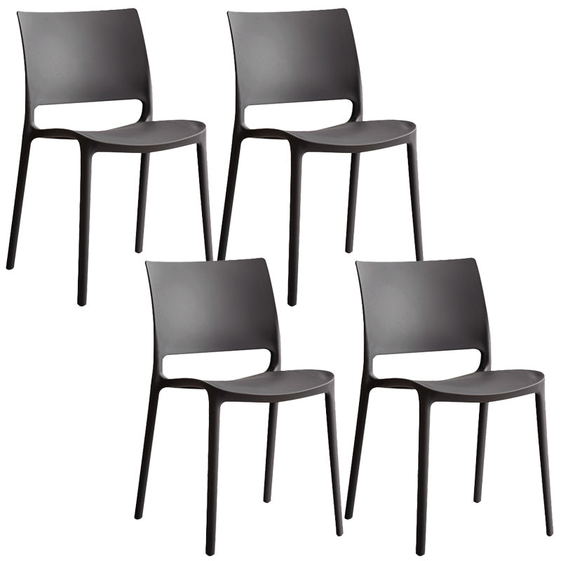 Nordic Chair Dining Armless Chair for Kitchen with Plastic Legs