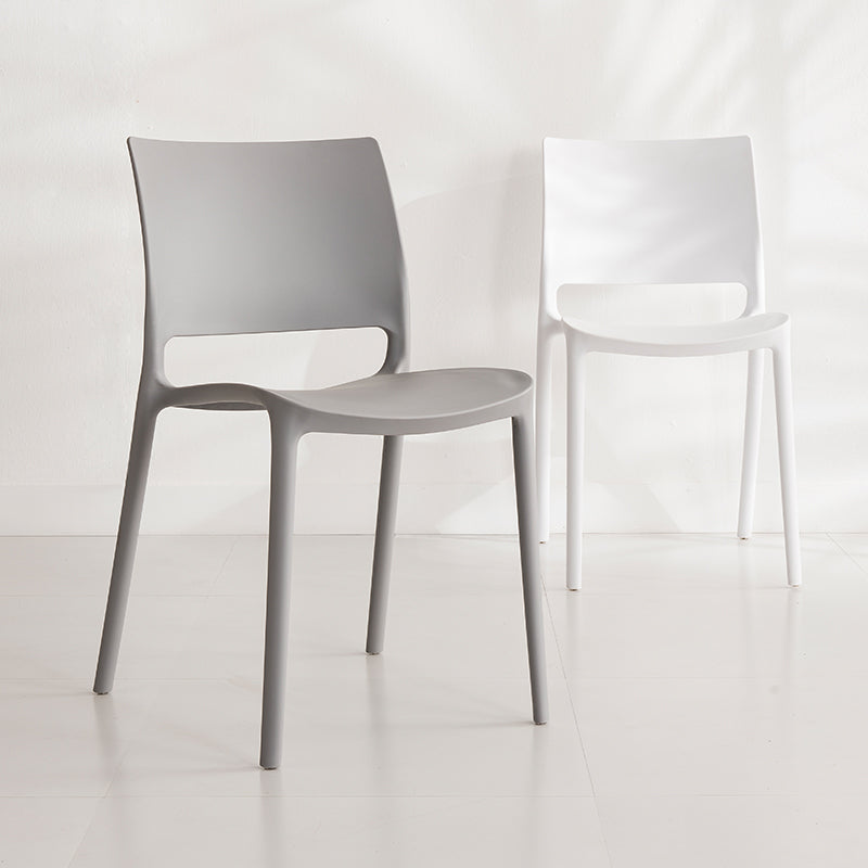 Nordic Chair Dining Armless Chair for Kitchen with Plastic Legs