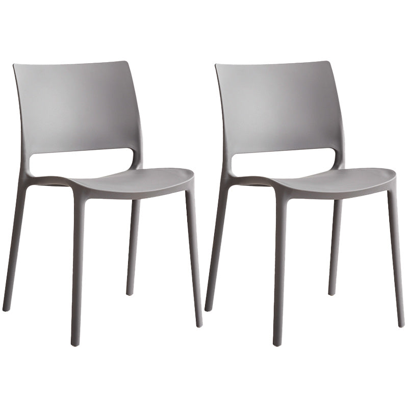 Nordic Chair Dining Armless Chair for Kitchen with Plastic Legs