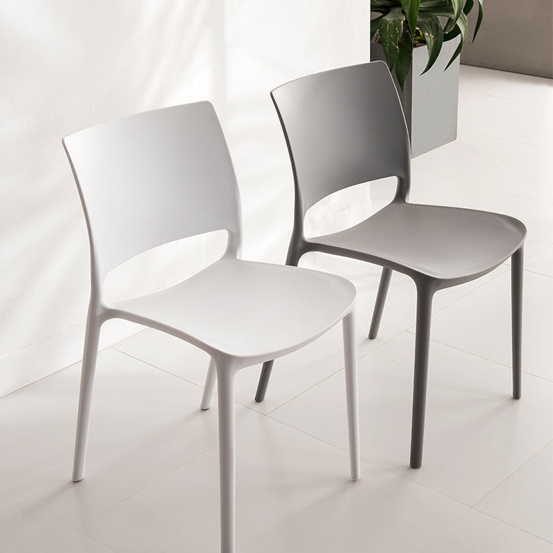 Nordic Chair Dining Armless Chair for Kitchen with Plastic Legs