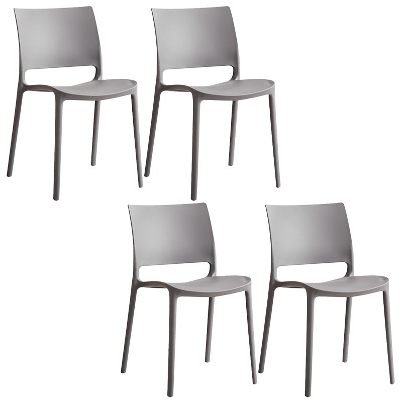 Nordic Chair Dining Armless Chair for Kitchen with Plastic Legs