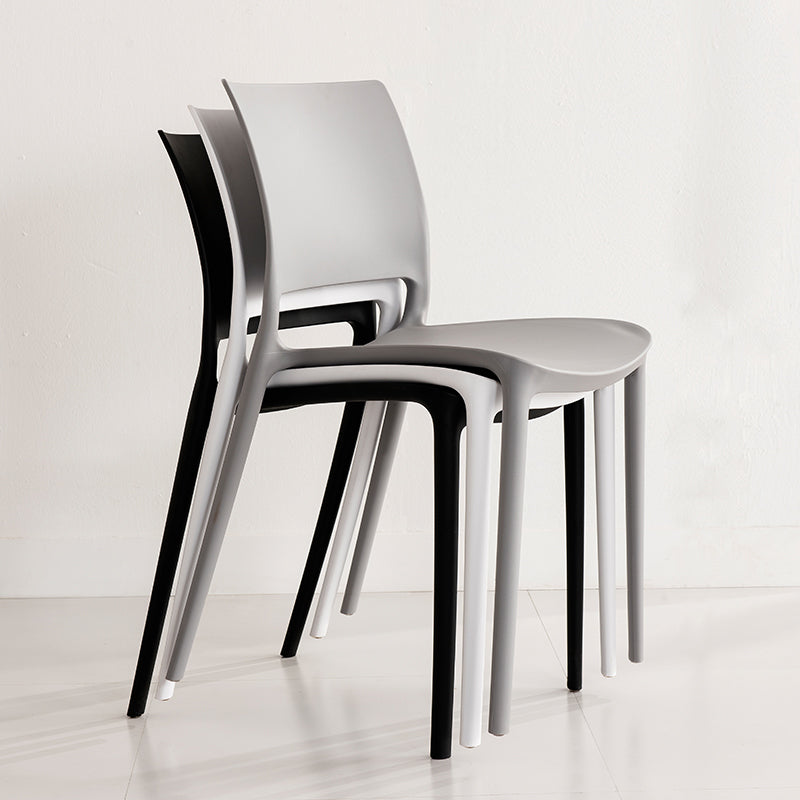 Nordic Chair Dining Armless Chair for Kitchen with Plastic Legs