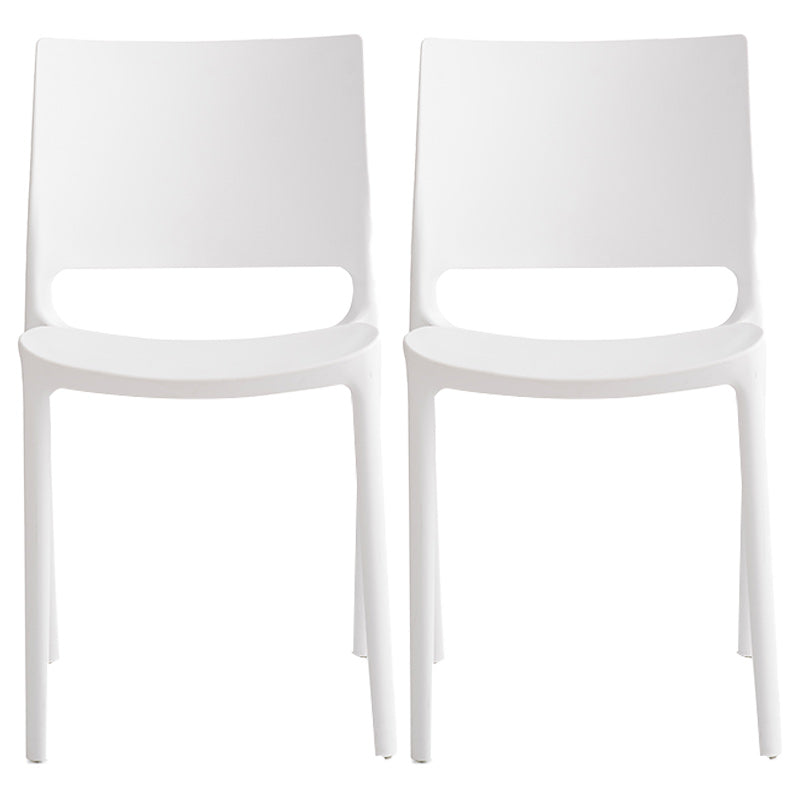 Nordic Chair Dining Armless Chair for Kitchen with Plastic Legs