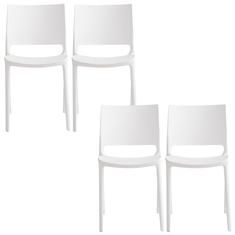 Nordic Chair Dining Armless Chair for Kitchen with Plastic Legs