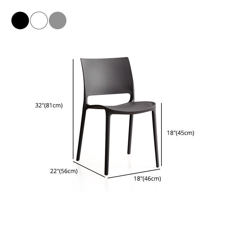 Nordic Chair Dining Armless Chair for Kitchen with Plastic Legs