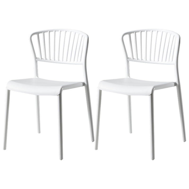 Scandinavian Plastic Dining Armless Chair Open Back Side Chairs