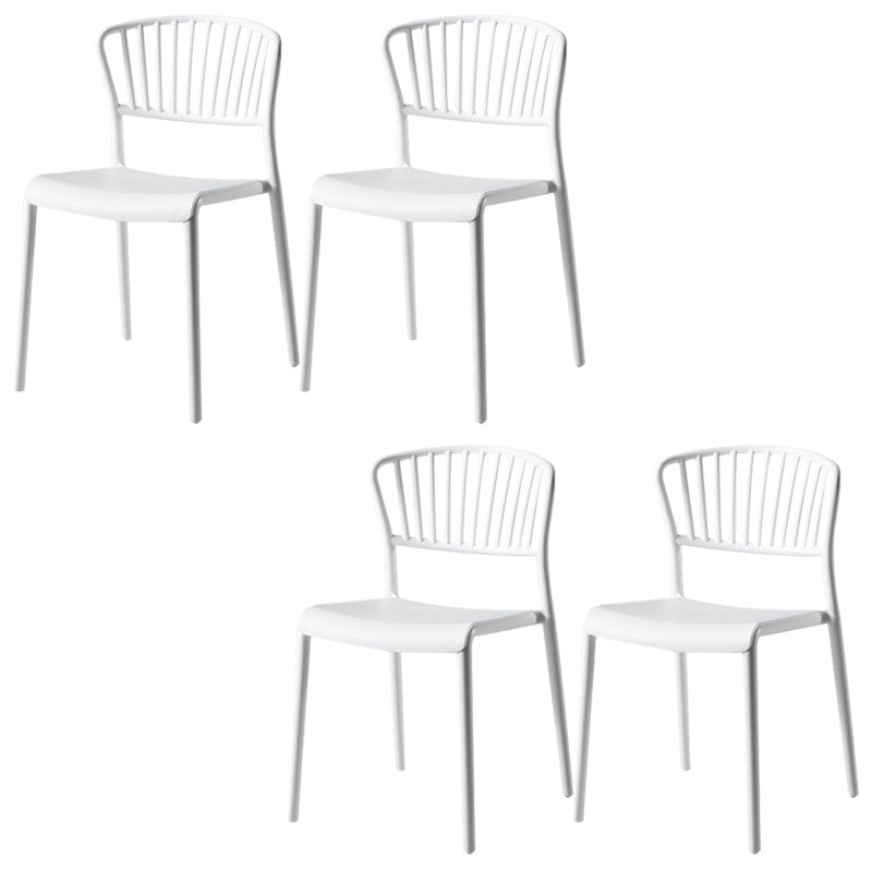 Scandinavian Plastic Dining Armless Chair Open Back Side Chairs