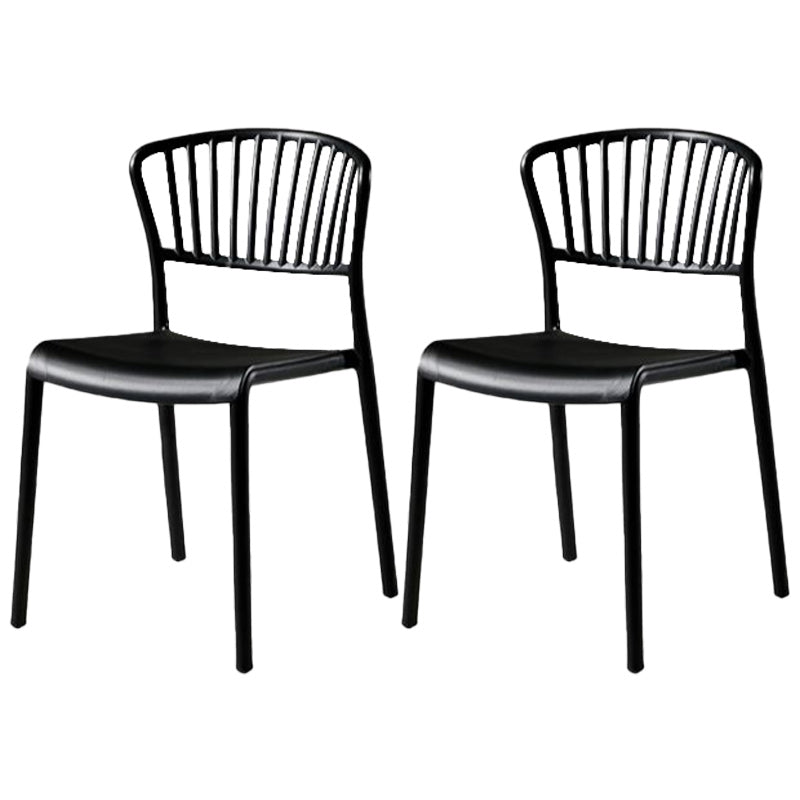 Scandinavian Plastic Dining Armless Chair Open Back Side Chairs