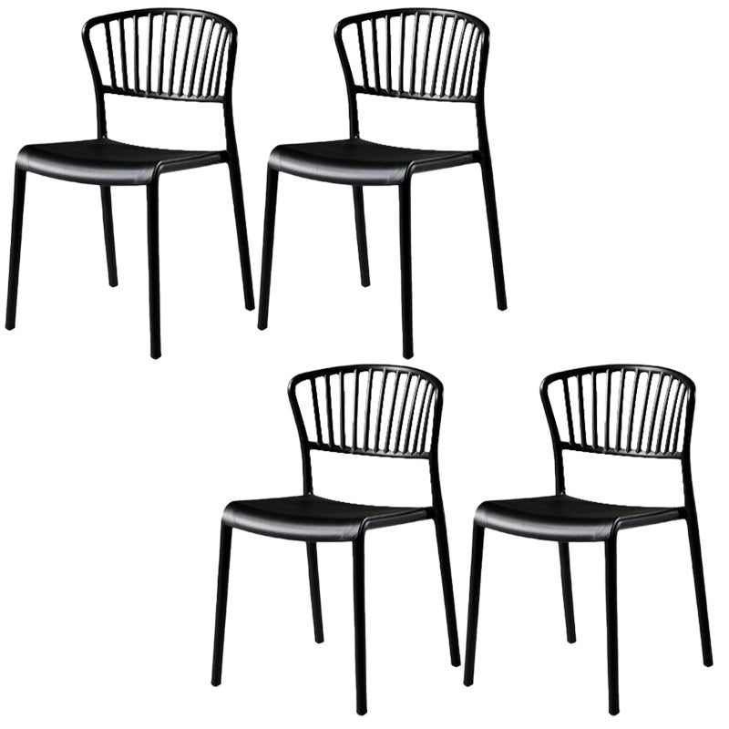 Scandinavian Plastic Dining Armless Chair Open Back Side Chairs