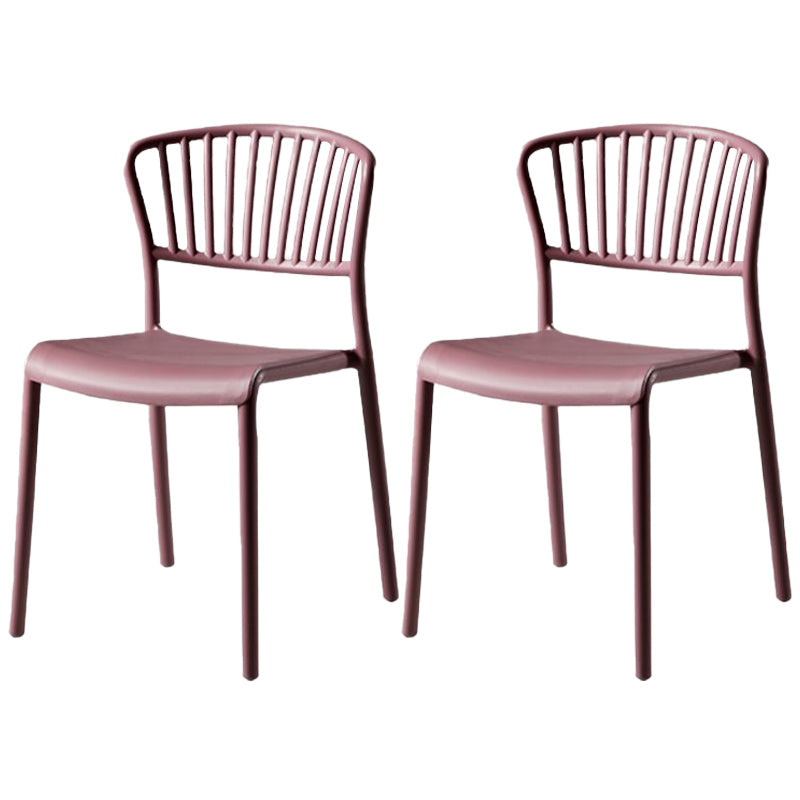 Scandinavian Plastic Dining Armless Chair Open Back Side Chairs