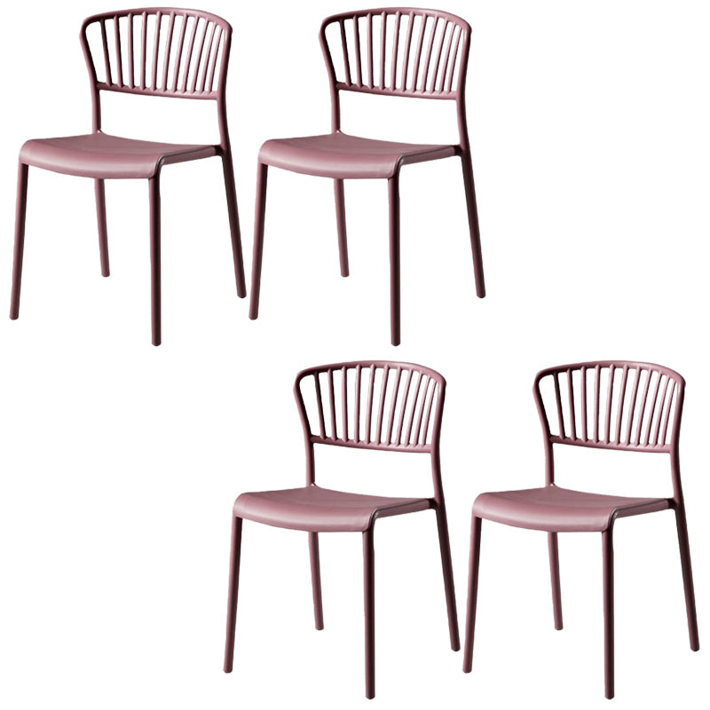 Scandinavian Plastic Dining Armless Chair Open Back Side Chairs