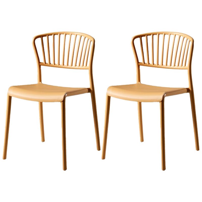 Scandinavian Plastic Dining Armless Chair Open Back Side Chairs