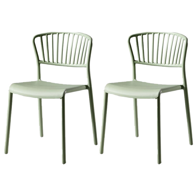 Scandinavian Plastic Dining Armless Chair Open Back Side Chairs