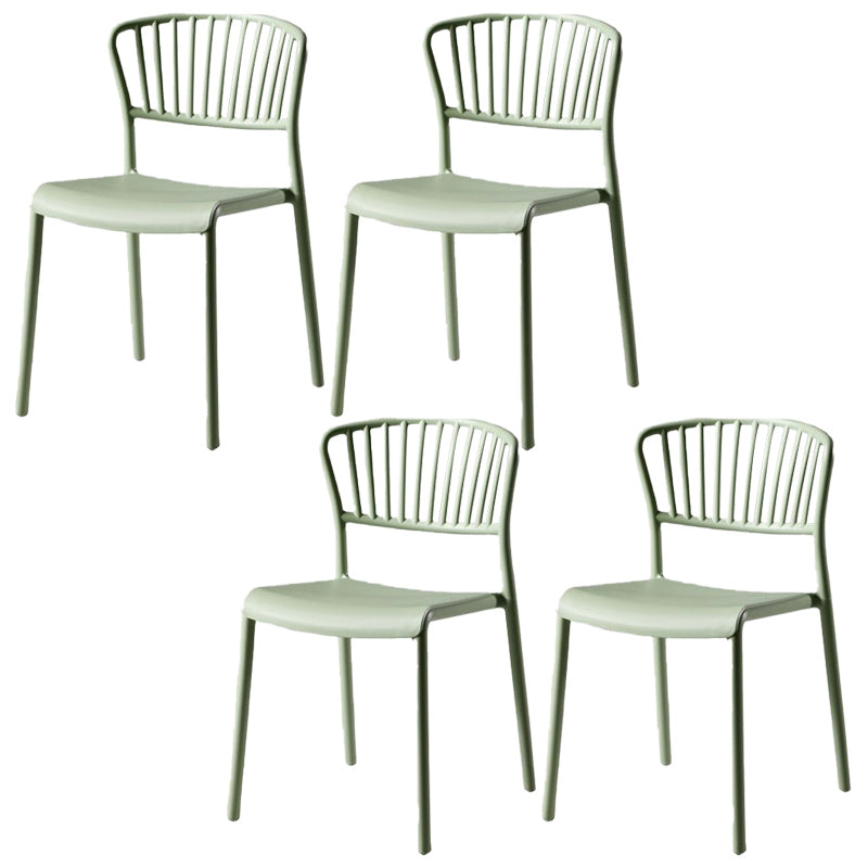 Scandinavian Plastic Dining Armless Chair Open Back Side Chairs