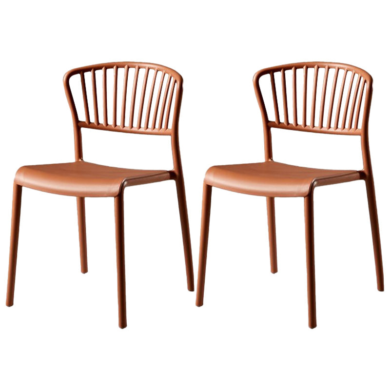 Scandinavian Plastic Dining Armless Chair Open Back Side Chairs