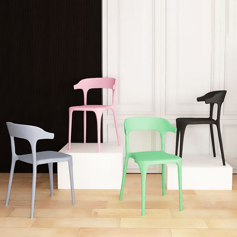 Contemporary Chair Dining Armless Chair for Kitchen with Plastic Legs