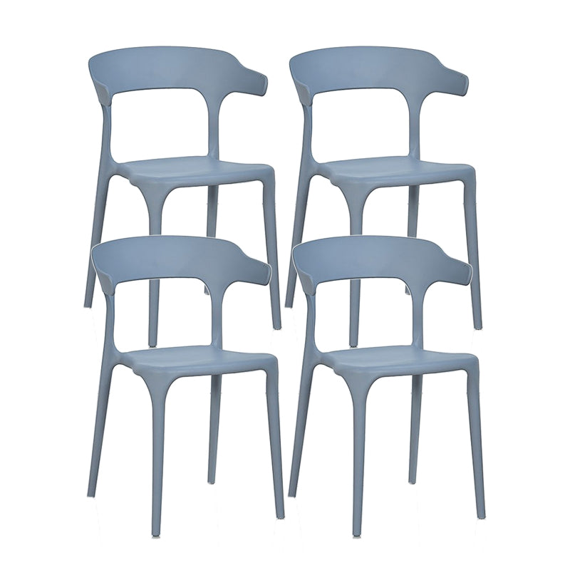 Contemporary Chair Dining Armless Chair for Kitchen with Plastic Legs