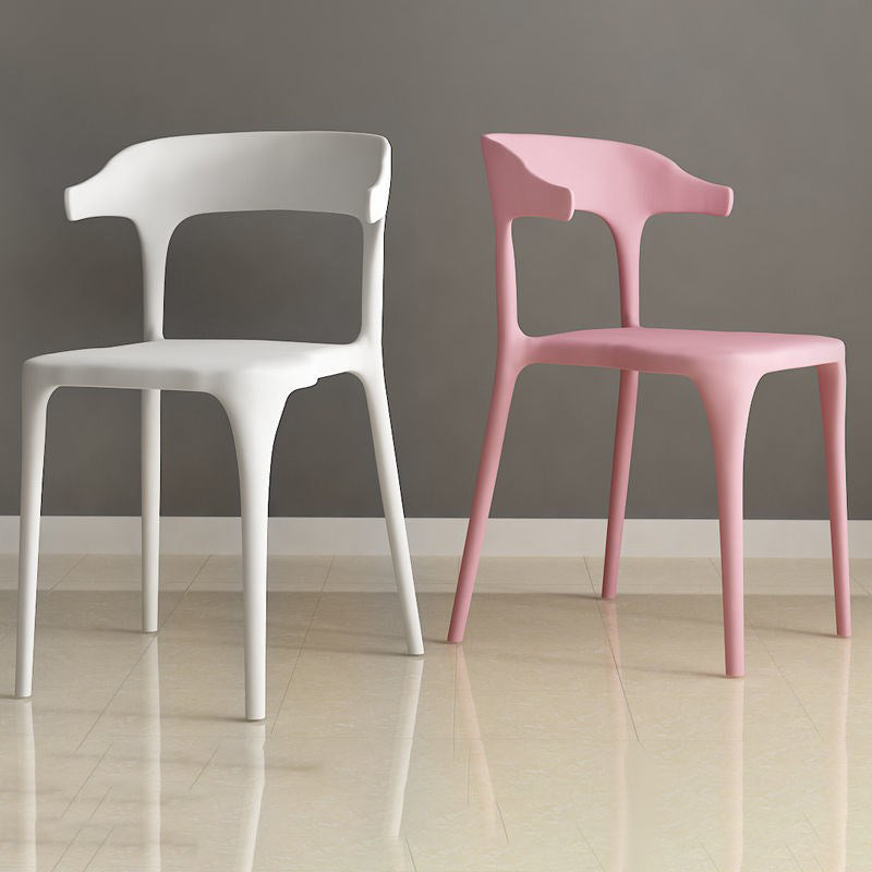 Contemporary Chair Dining Armless Chair for Kitchen with Plastic Legs