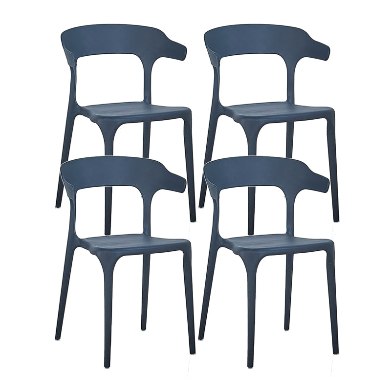 Contemporary Chair Dining Armless Chair for Kitchen with Plastic Legs