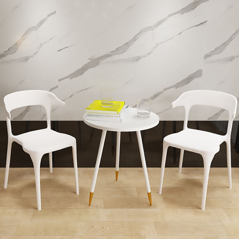 Contemporary Chair Dining Armless Chair for Kitchen with Plastic Legs