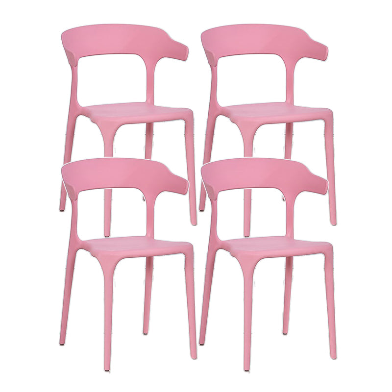 Contemporary Chair Dining Armless Chair for Kitchen with Plastic Legs