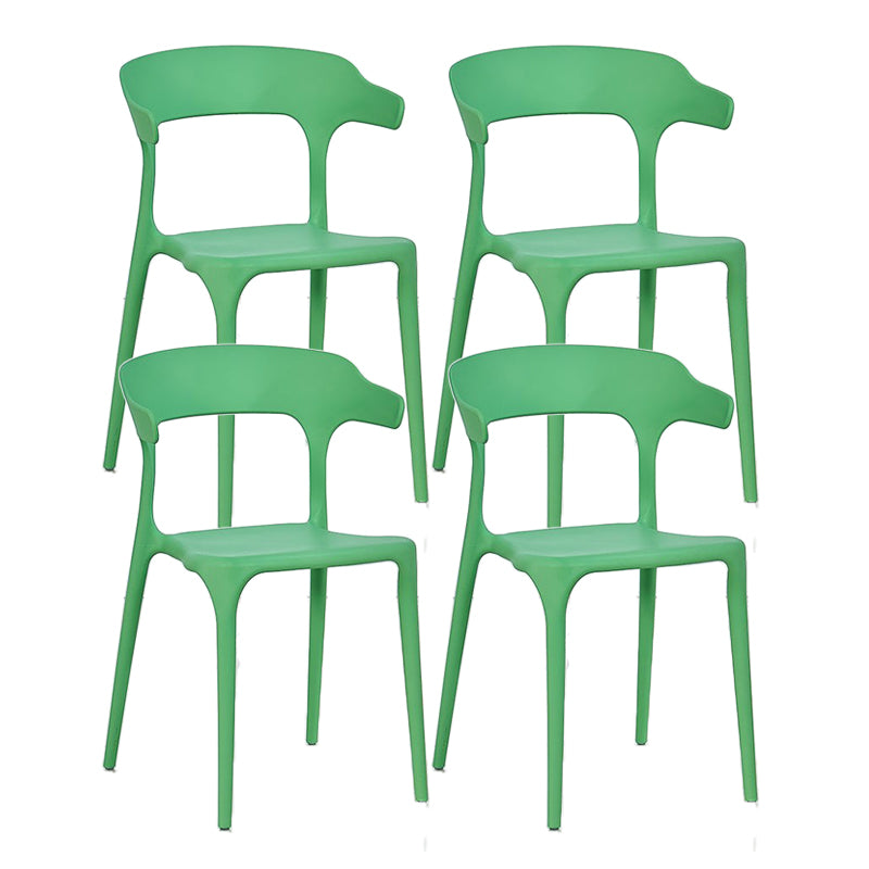 Contemporary Chair Dining Armless Chair for Kitchen with Plastic Legs