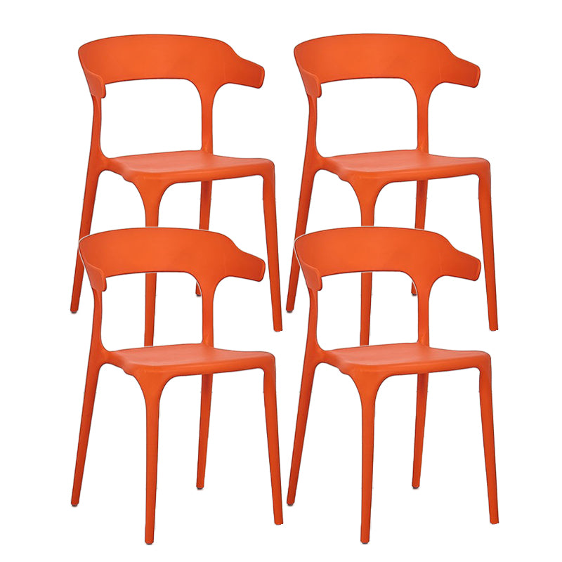 Contemporary Chair Dining Armless Chair for Kitchen with Plastic Legs