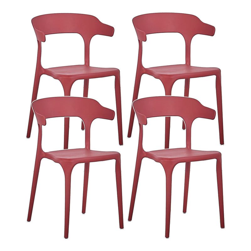 Contemporary Chair Dining Armless Chair for Kitchen with Plastic Legs