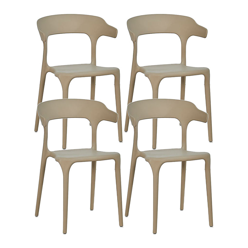 Contemporary Chair Dining Armless Chair for Kitchen with Plastic Legs