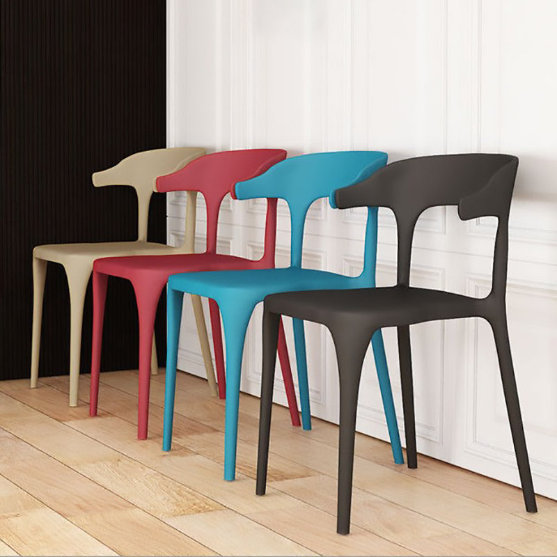 Contemporary Chair Dining Armless Chair for Kitchen with Plastic Legs