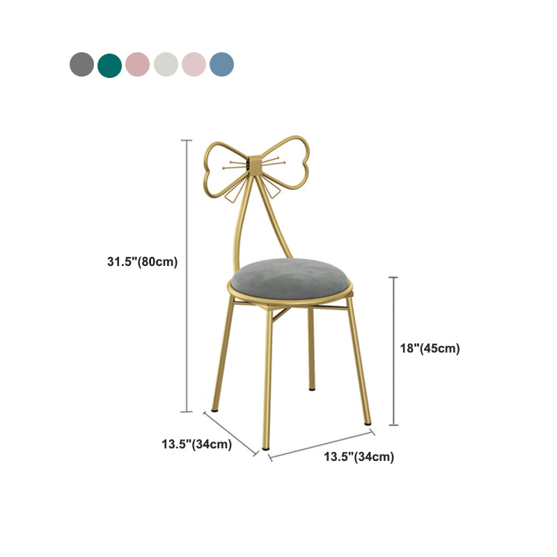 Glam Metal Armless Dining Chair Open Back Dining Side Chair for Restaurant Use