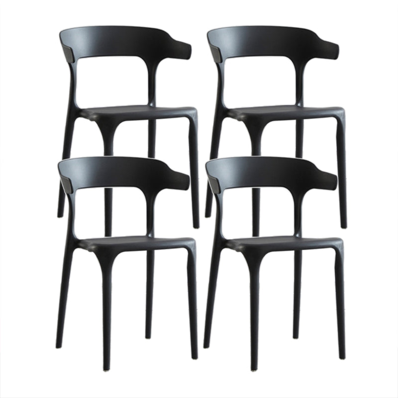 Contemporary Chair Dining Armless Chairs for Kitchen with Plastic Legs