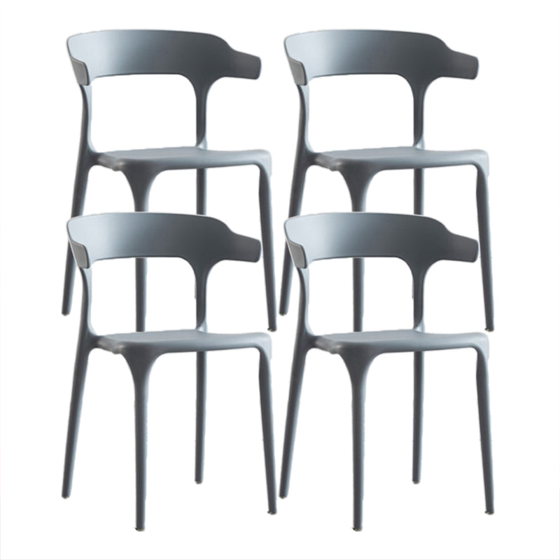 Contemporary Chair Dining Armless Chairs for Kitchen with Plastic Legs