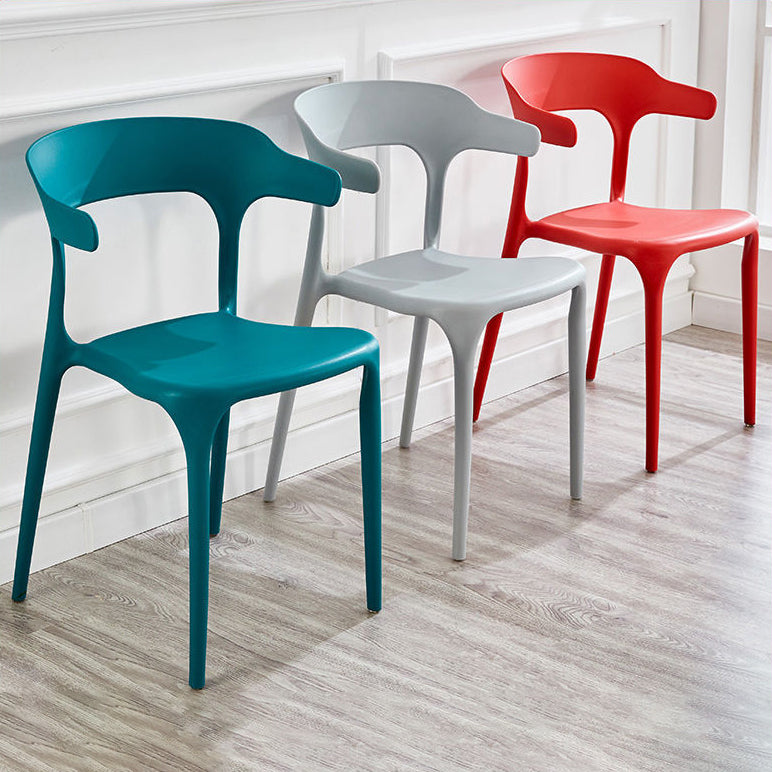 Contemporary Chair Dining Armless Chairs for Kitchen with Plastic Legs