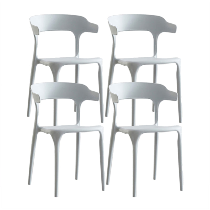 Contemporary Chair Dining Armless Chairs for Kitchen with Plastic Legs