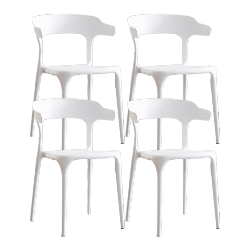 Contemporary Chair Dining Armless Chairs for Kitchen with Plastic Legs