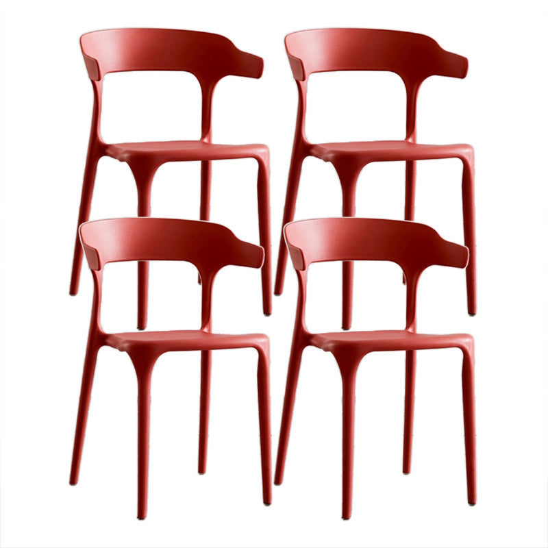 Contemporary Chair Dining Armless Chairs for Kitchen with Plastic Legs