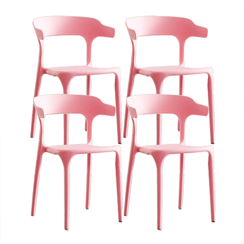 Contemporary Chair Dining Armless Chairs for Kitchen with Plastic Legs