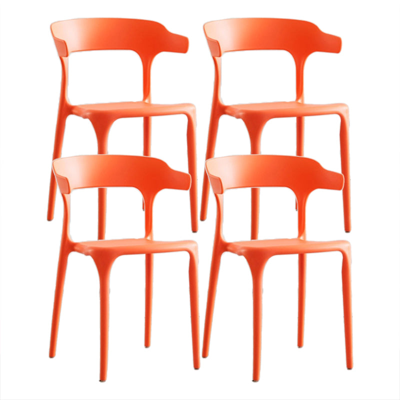 Contemporary Chair Dining Armless Chairs for Kitchen with Plastic Legs